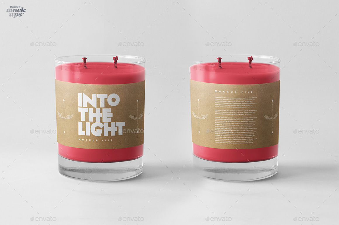Candle with 2 Wicks Mockup, Graphics GraphicRiver